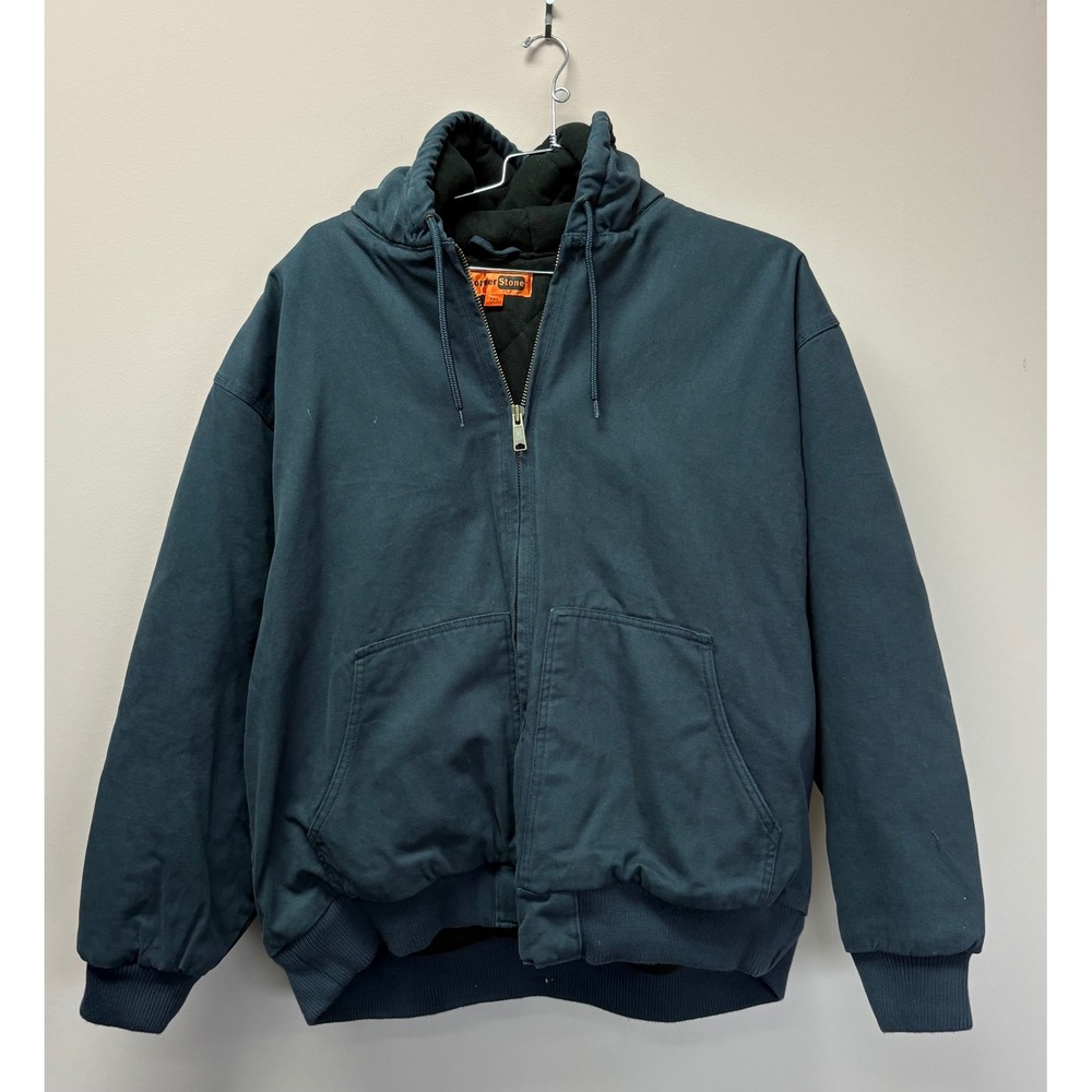 CornerStone Mens Duck Cloth Hooded Work Jacket Navy Blue 3XL CSJ41 J318C